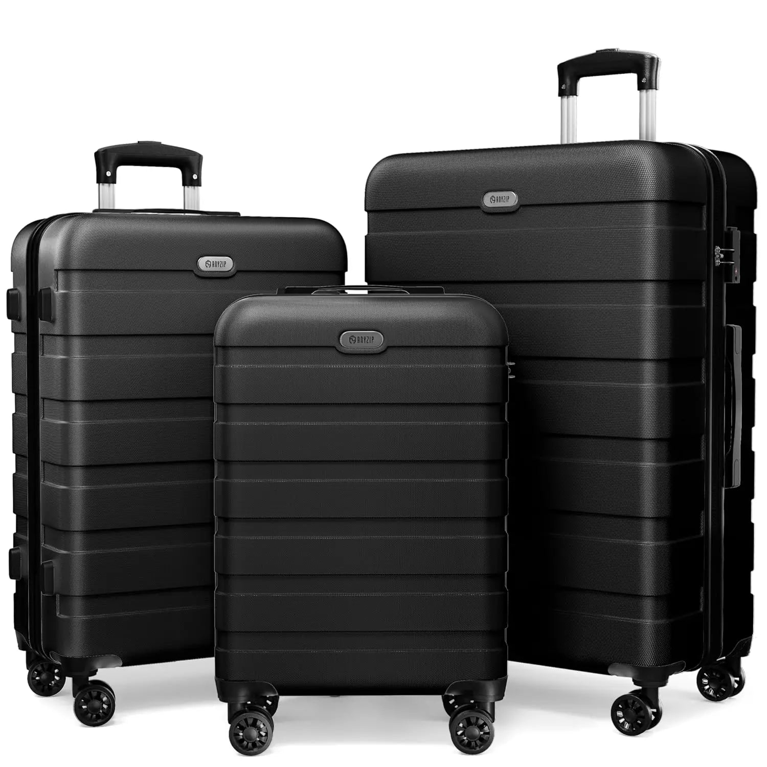 3 Piece PC ABS Hardshell Luggage Set Lightweight Travel Suitcases 4 Double Spinner Wheels TSA Lock, Customized