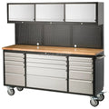 72in Garage Workstation Stainless Steels Tool Storage Trolley Tool Cabinet For Garages Or Workshops
