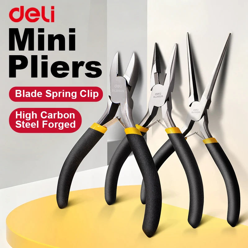 Mini Jewelry Pliers Set - High Carbon Steel Needle Nose & Flat Nose Pliers ,DIY Craft Tool for Beading, Wire Wrapping & Repair