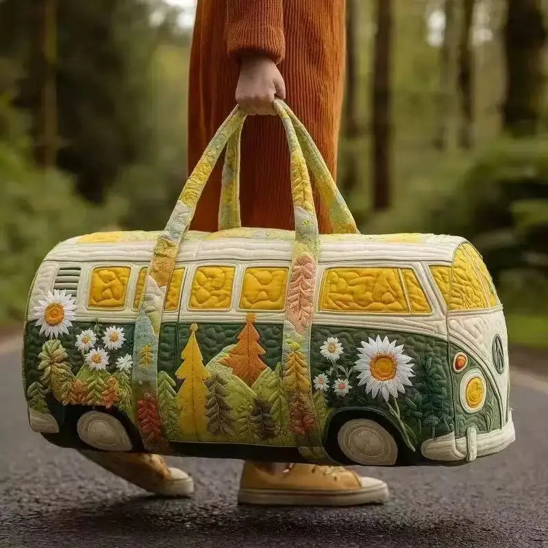 Quilted Duffle Bag Large Capacity 3D Quilting Craft Travel Duffel Bag Tote Bags Short-distance Handbag