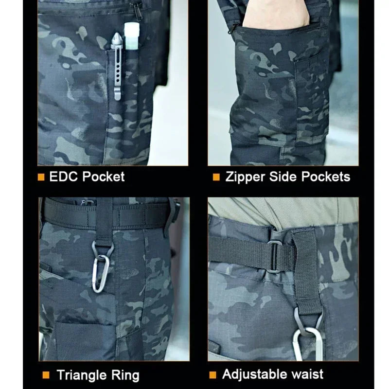 Tactical Pants Big Multi-pocket Men New Work Cargo Pants Spring Autumn Waterproof  Ripstop Hiking Trousers Loose Brand Joggers