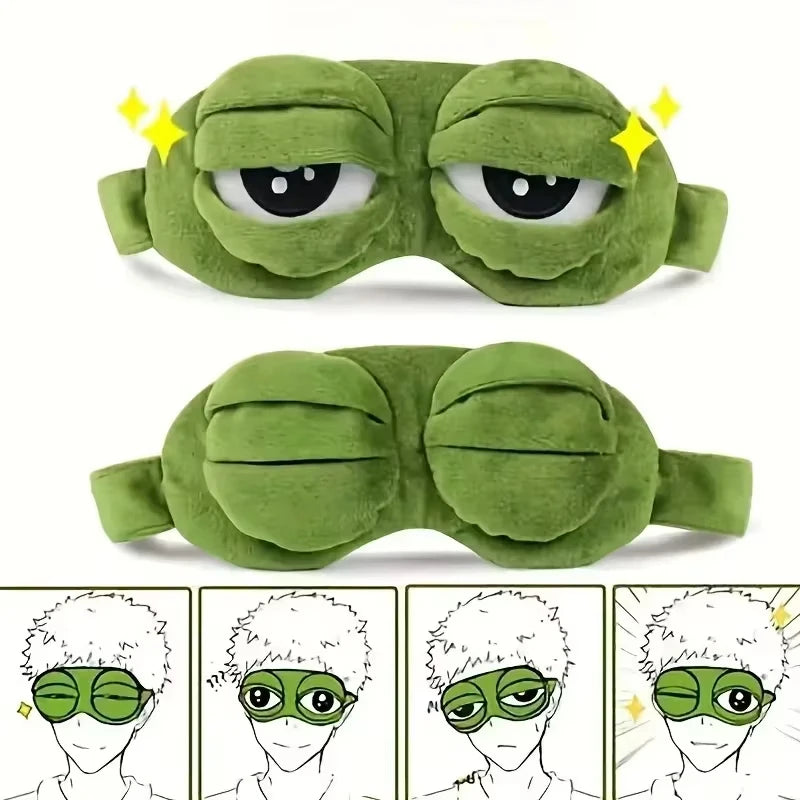 Frog shaped eye mask Party game funny eye mask Cartoon Plush Trendy Hair Accessories Soft Portable Blindfold Travel Eyepatch