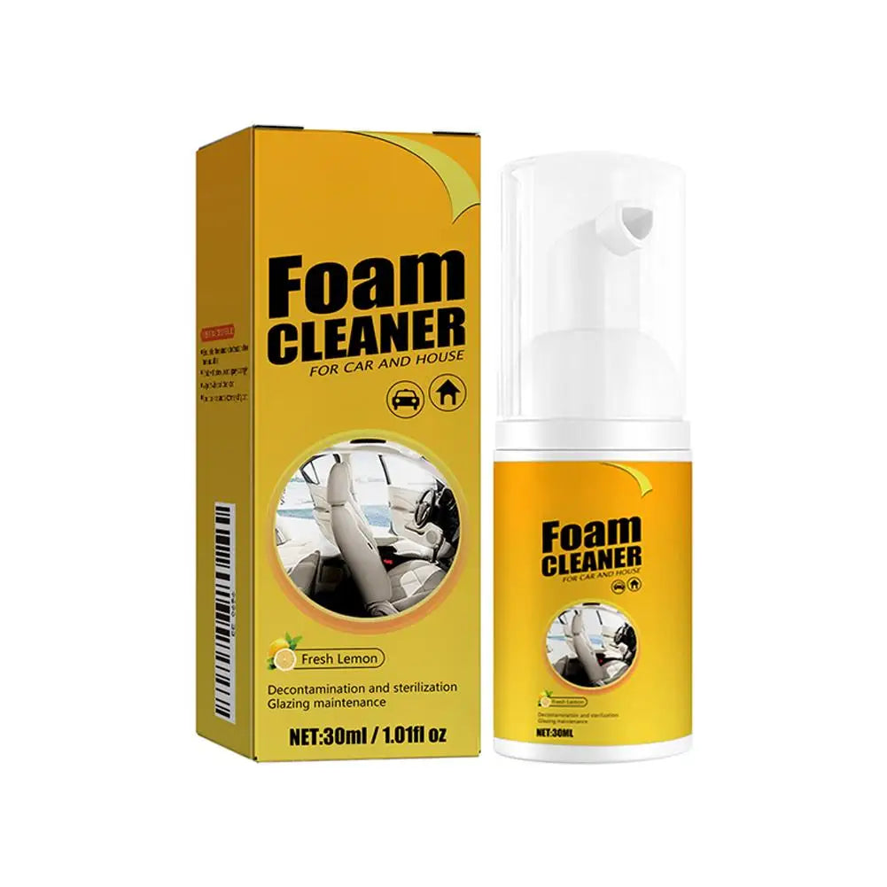 Car Steering Wheel Decontamination Cleaning Spray Car Interiors Leather Seats Shoes Multipurpose Foam Cleaner Fresh Lemon Scent