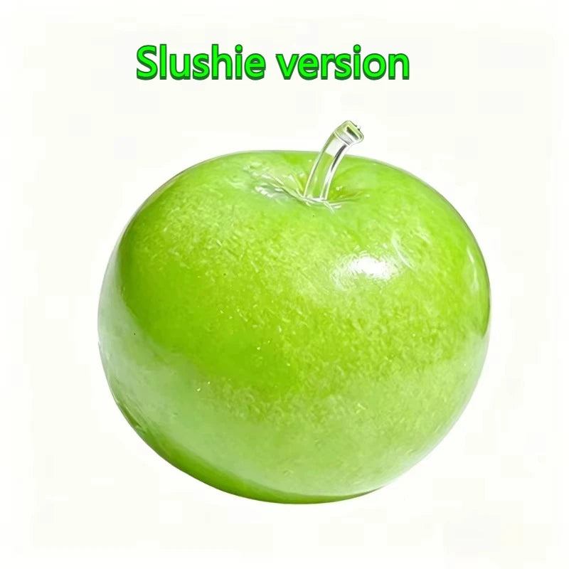 Green Apple Slushie Squishy Fidget Toy Crunchy Moldable Non-Bounce Sensory Stress Reliever Medium Grip Strength Slow Rising Gift