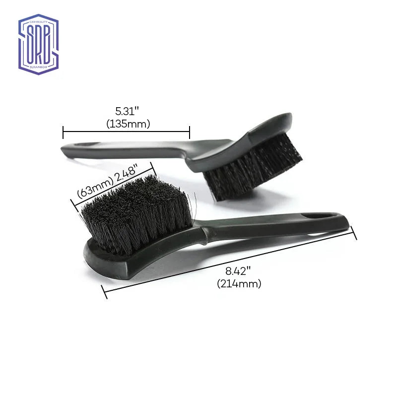 SURAINBOW Premium Car Cleaning Kit - Durable Tire & Wheel Brush With Stiff Bristles, Detailing Brush For Carpet And Interior