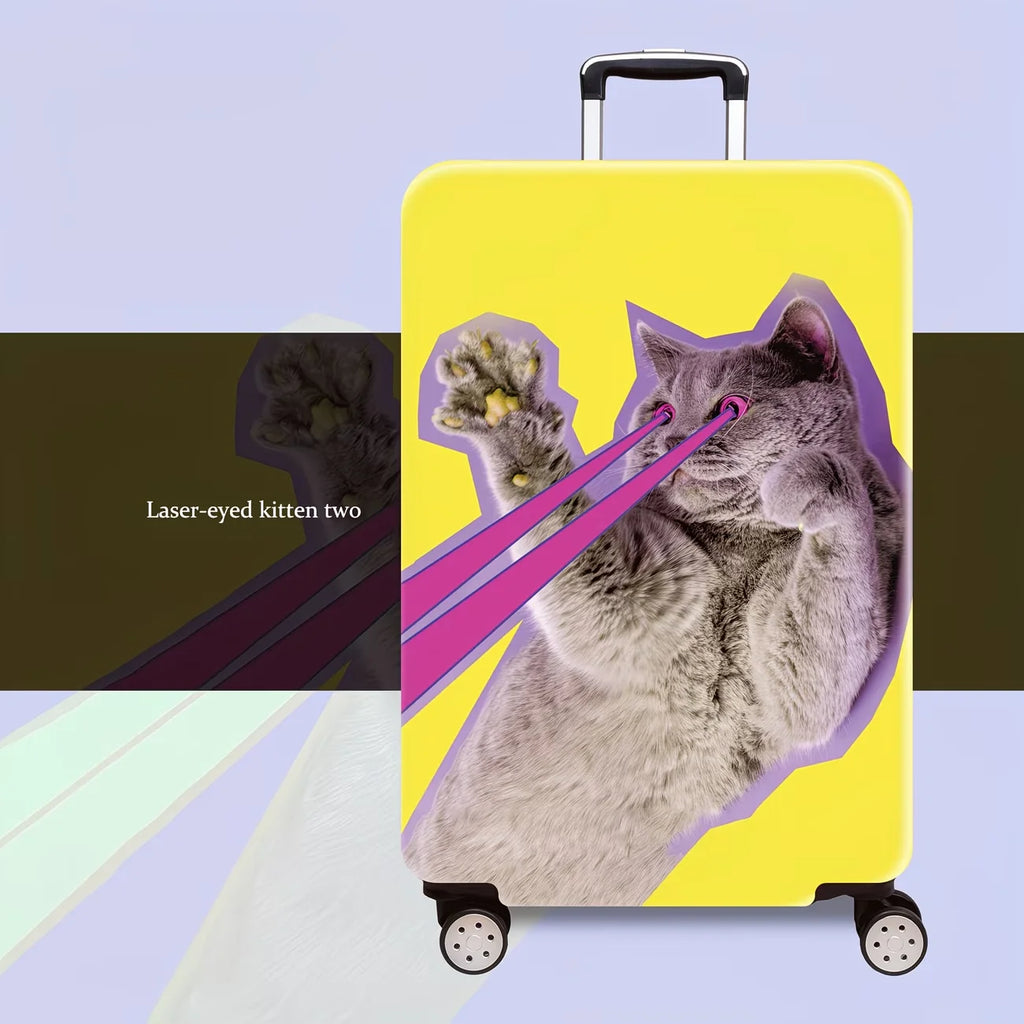 Naughty Kitten  Luggage Cover, High Stretch Elastic Anti-Scratch Dustproof Suitcase Protector for 20-32 Inch Travel Luggage