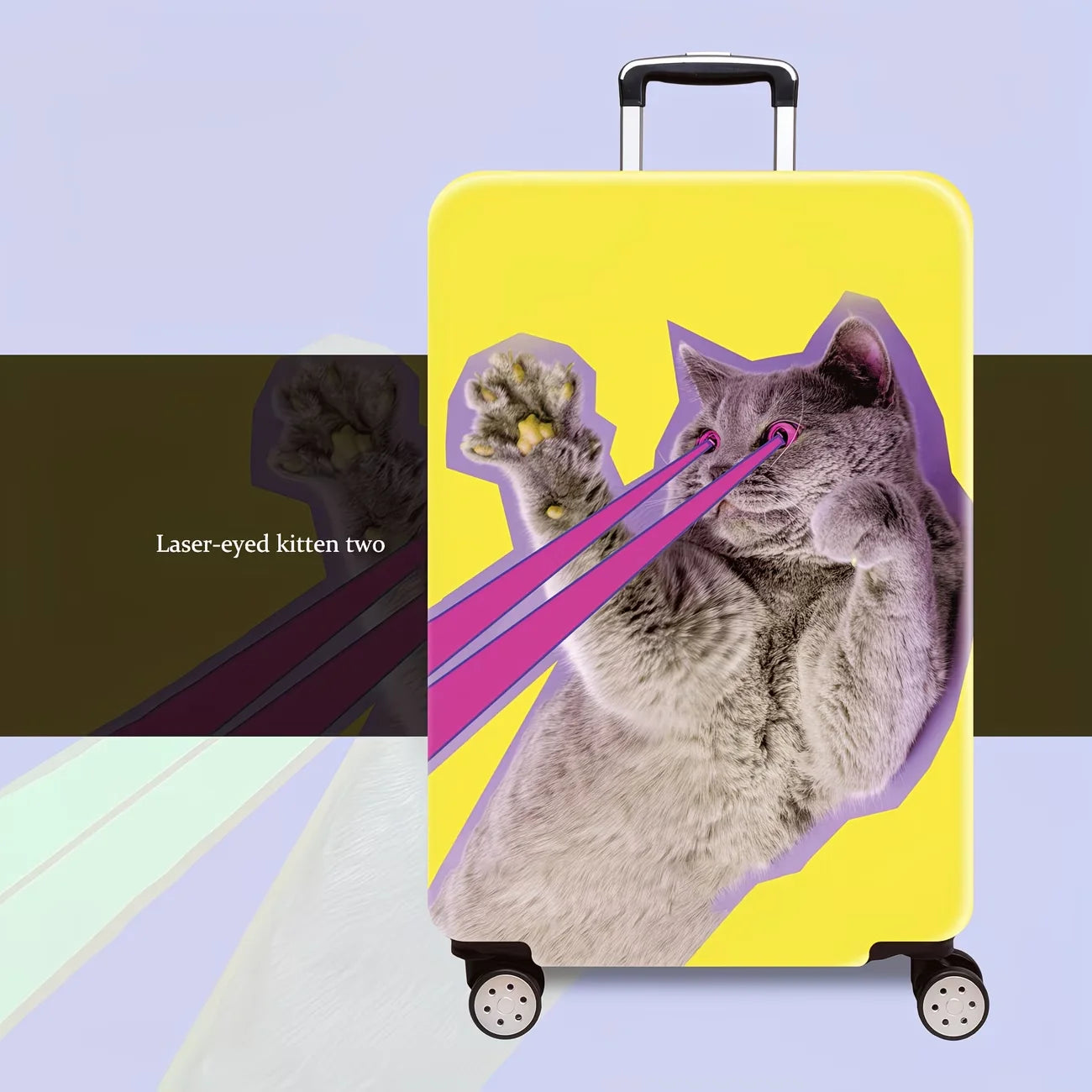 Naughty Kitten  Luggage Cover, High Stretch Elastic Anti-Scratch Dustproof Suitcase Protector for 20-32 Inch Travel Luggage