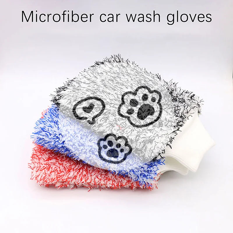 High quality1Pc Car Wash Microfiber Glove Wheels Wash Mitt Non-Slip Soft Easy To Cleaning Car Wheel Mitt Car Accessories