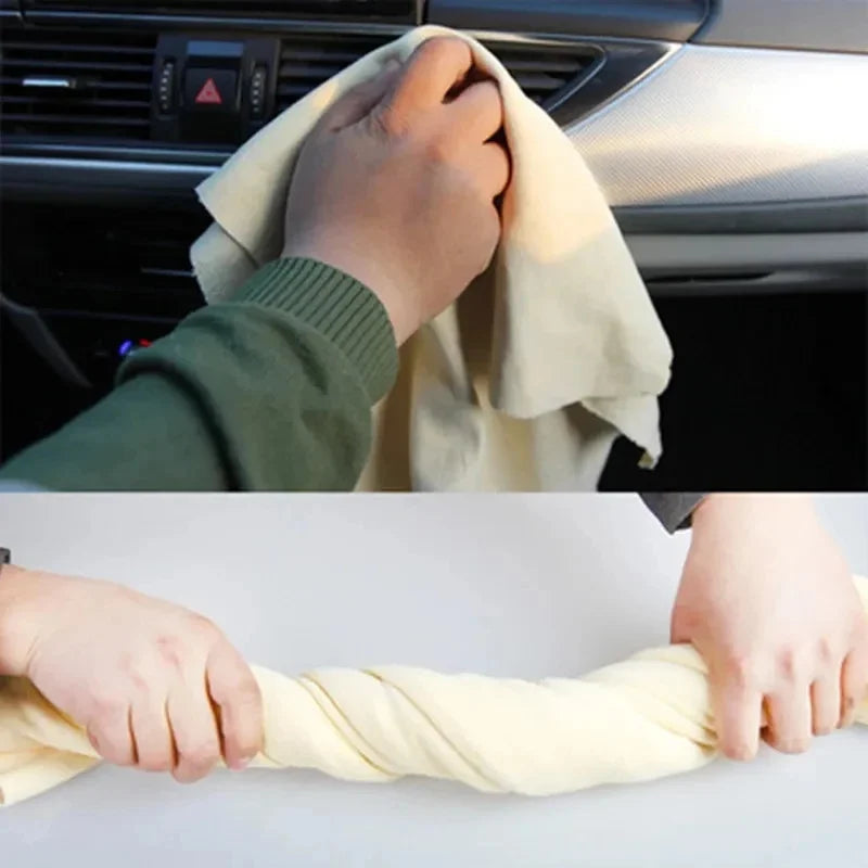 1/4pcs Natural Chamois Leather Car Washing Towels Cleaning Quick Dry For Bmw Accessories Genesis Tools Kit Gernick Washing Car