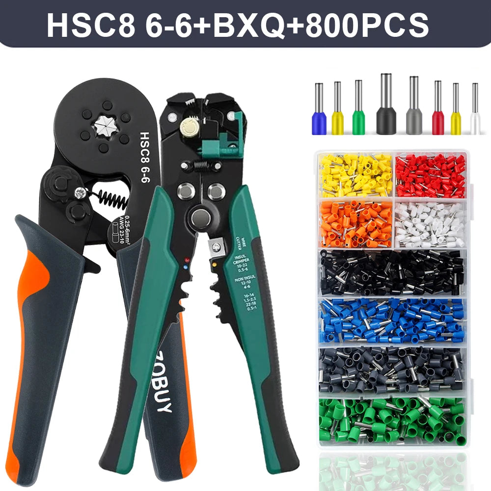 Crimper Cable Cutter Adjustable Automatic Wire Stripper Multifunctional Stripping Crimping Pliers Terminal Hand Tool