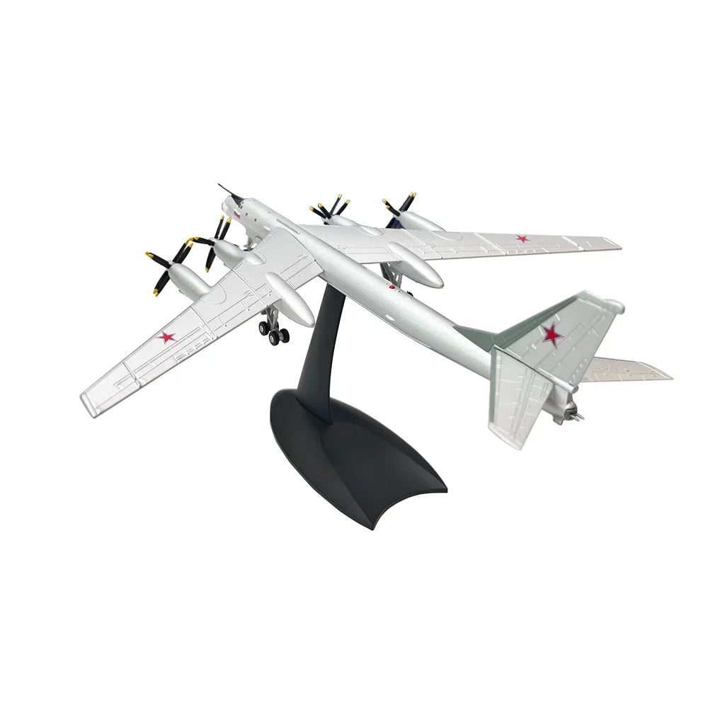1/200 Scale Tupolev TU-95 TU95 Bear Type Strategic Bomber Aircraft Metal Military Diecast Plane Model Collection or Gift Display