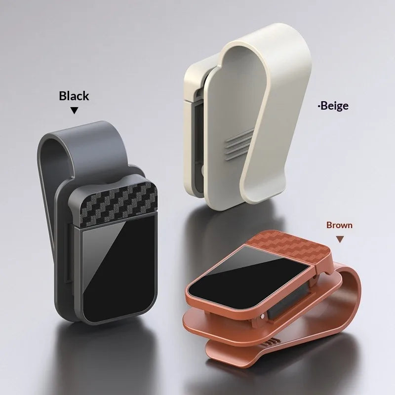 Car Sunglasses Clip Sun Visor Glasses Holder with Card & Ticket Storage Stable Eyeglasses Hanger - Interior Accessory