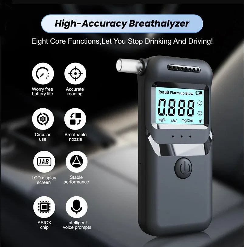 Breathalyzer For Alcohol Professional-grade Accurate Alcohol Breathalyzer Tester Lcd Digital Display Driving Alcohol Test