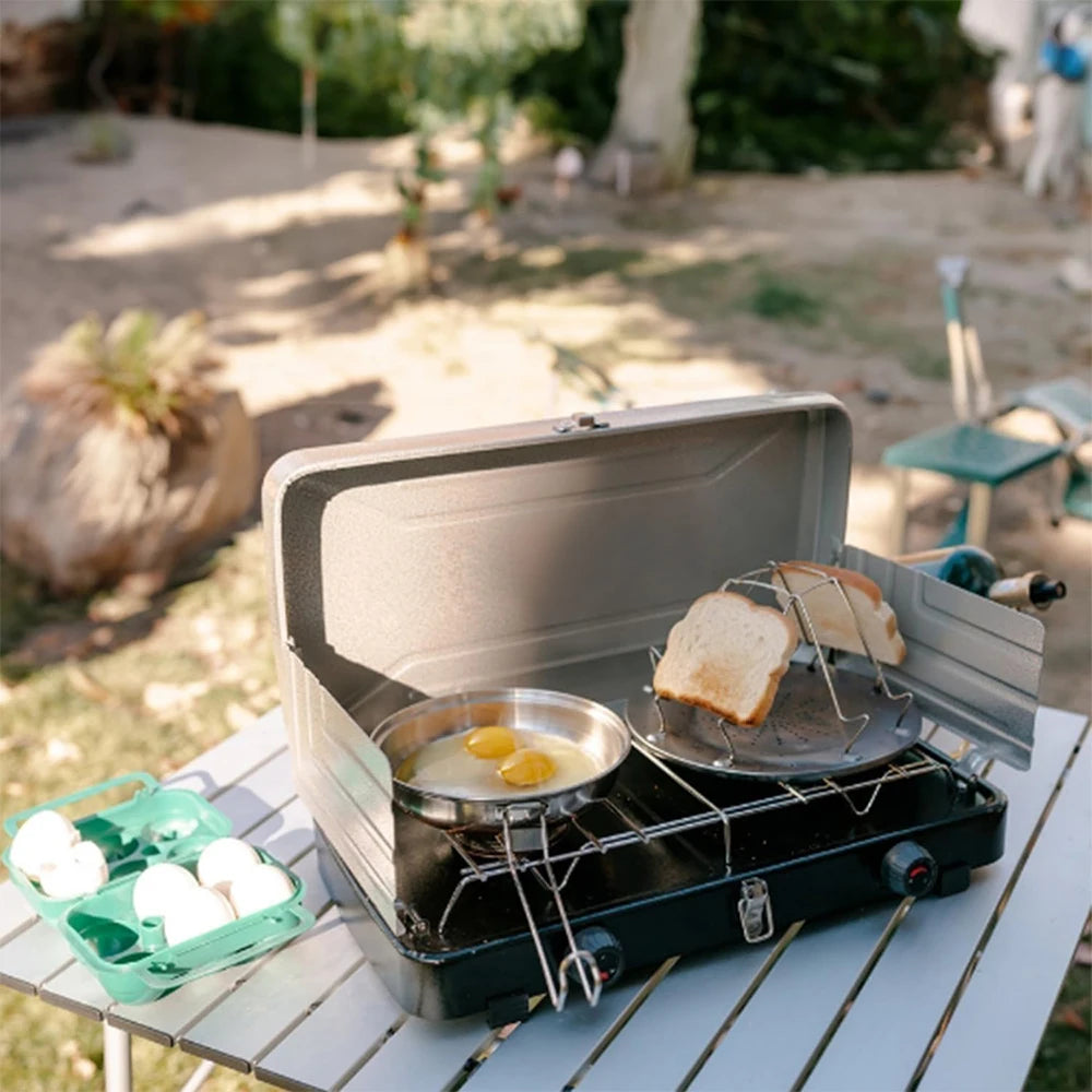 Foldable Stainless Steel Camping Toaster Rack Portable Gas Stove Bread Toast Holder Outdoor BBQ Picnic Hiking RV Burner Toaster