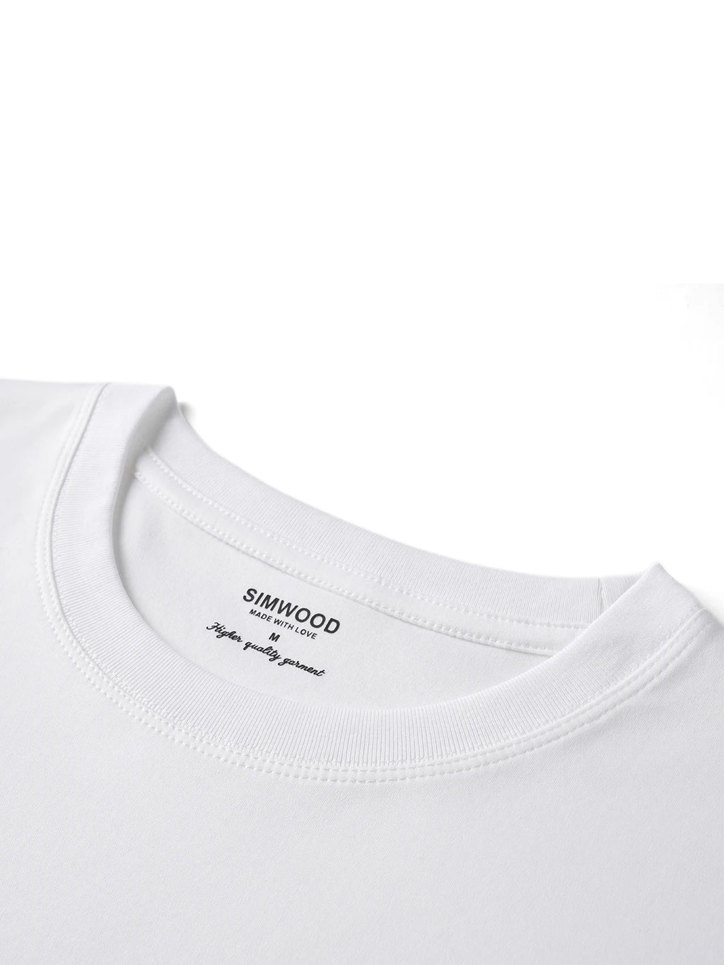 SIMWOOD 2026 Spring New Regular Fit 215gsm Smooth Liquid Ammonia Finish Fabric Long Sleeve T-shirts Men Skin-Friendly Tops