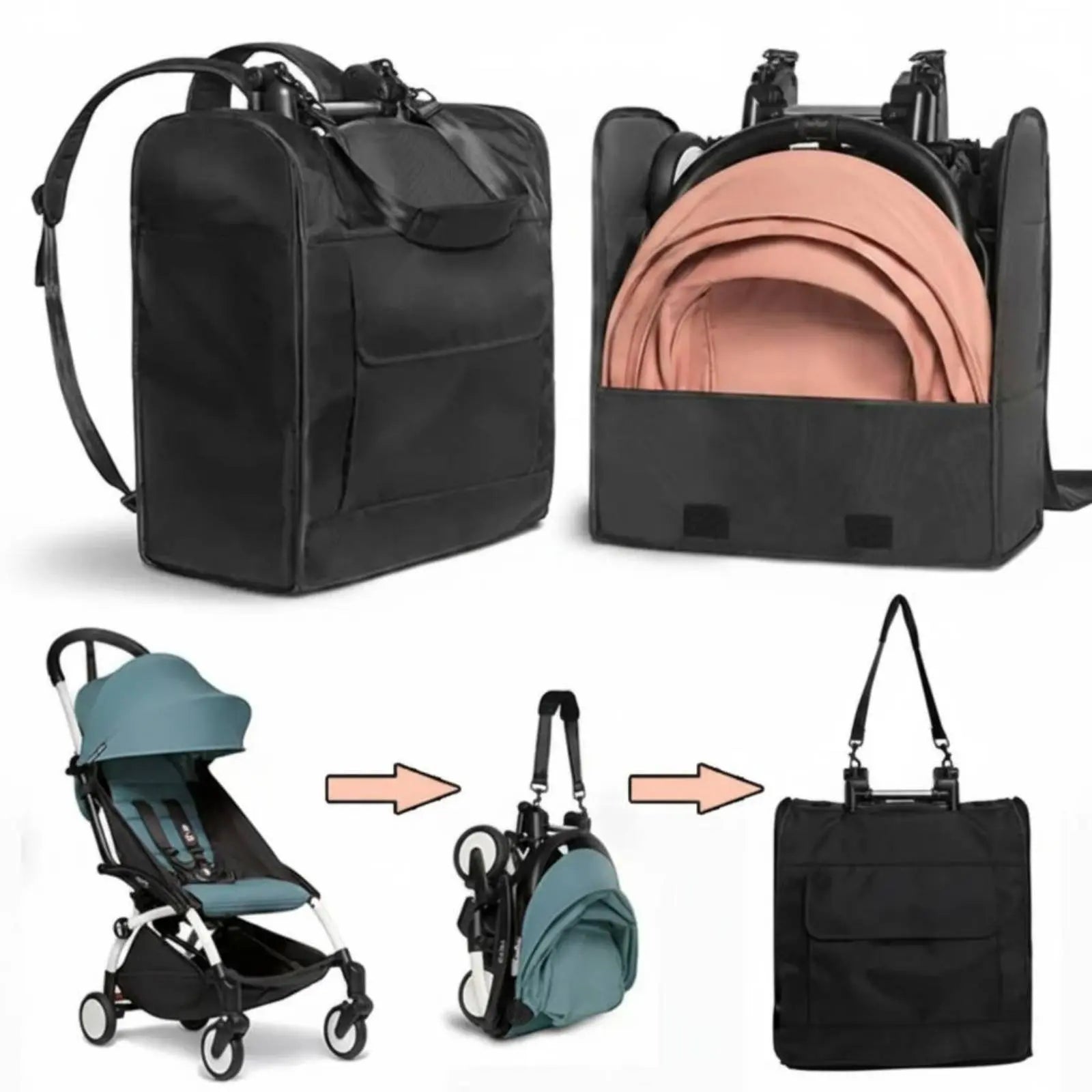 Stroller Travel Bag Portable Stroller Backpack Baby Carriage Dust Cover Lightweight Easy to Clean
