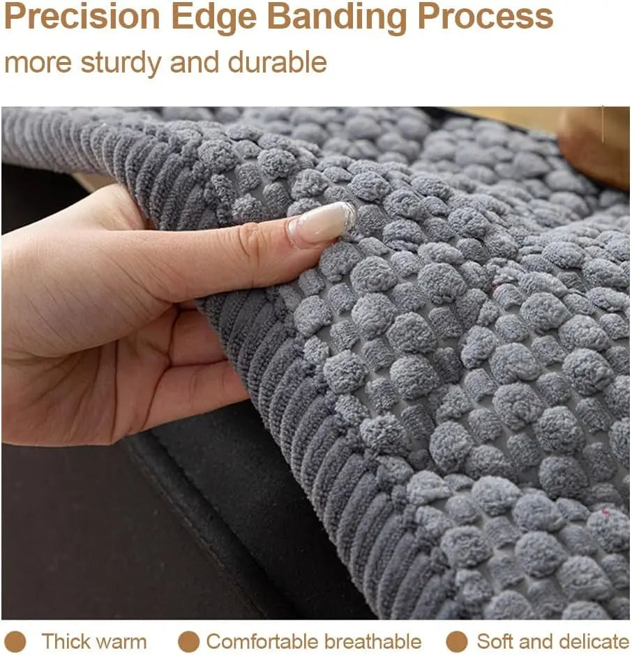 Thickened Corduroy Sofa Cover Non-Slip Quilted Anti-Slip Sofa Mat Couch Seat Cushion Furniture Protector Balcony Bay Window Pad