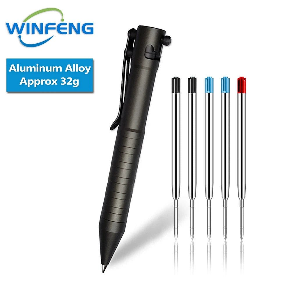 High Quality Metal Self Defense Tactical Pen Bolt Action Business Signature Ballpoint Pen Emergency Glass Breaker Survival Kits