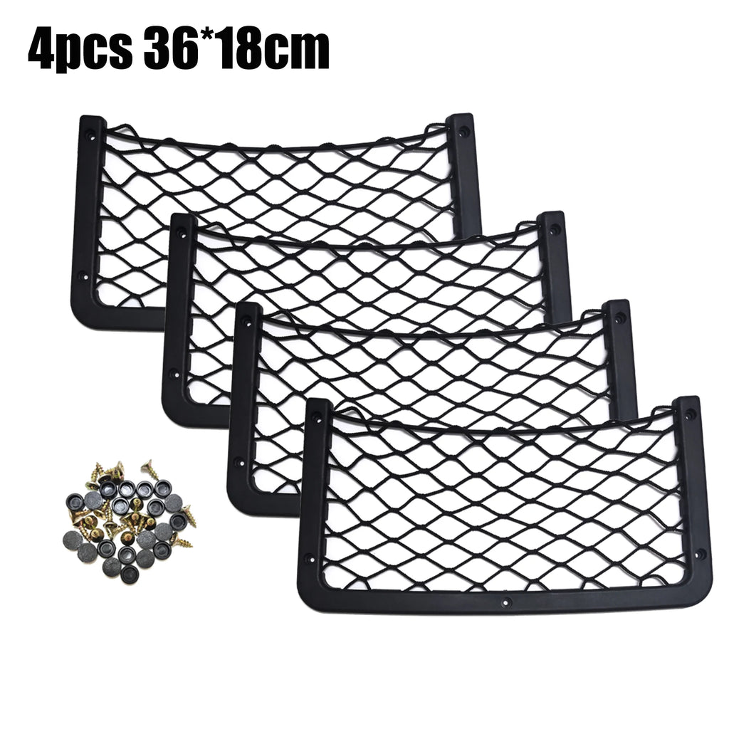 Black Multi Size Car Organizer Net Pocket Car Net Bag Phone Holder Rack Storage Mesh For Car Caravan Motorhome 42x21cm 36x18cm