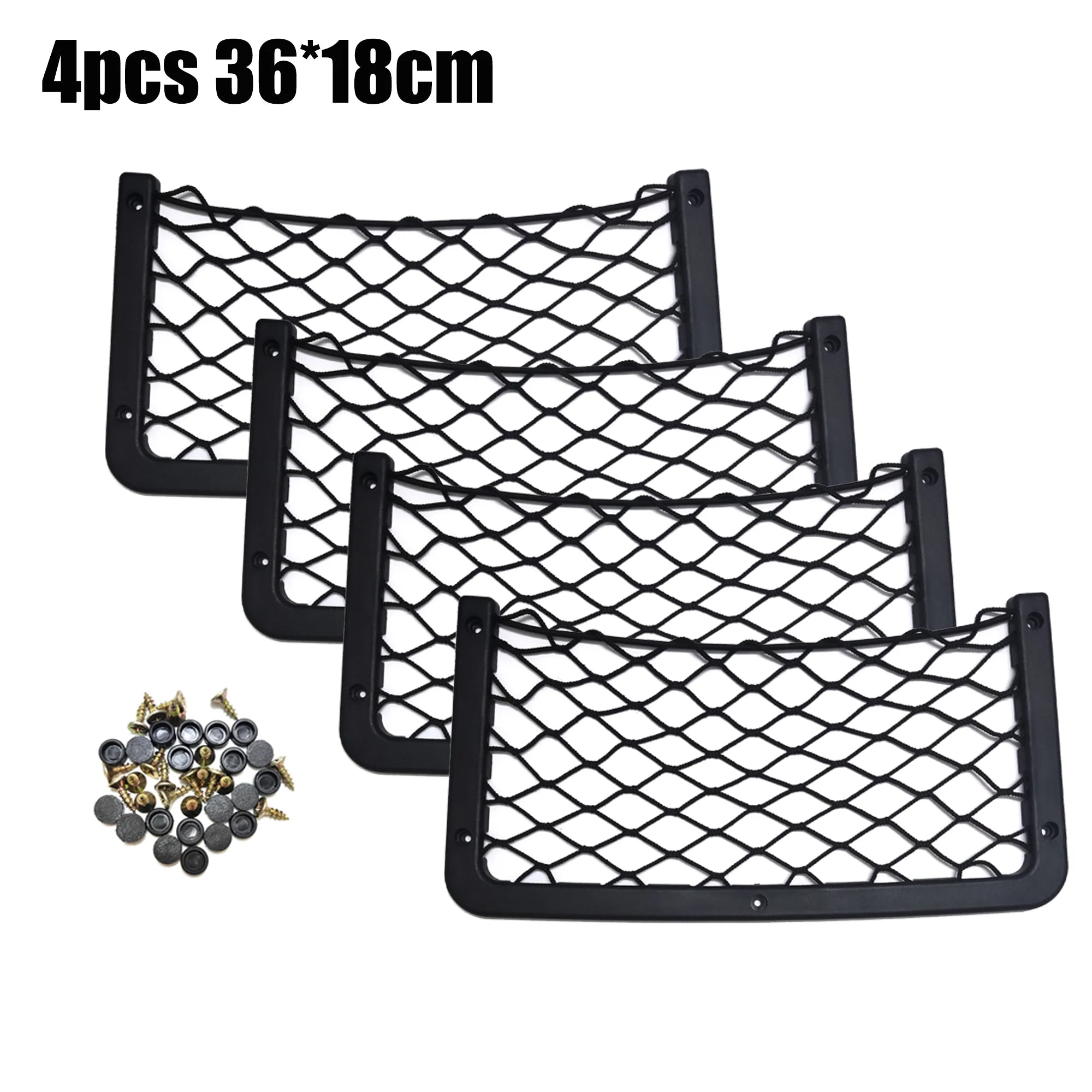Black Multi Size Car Organizer Net Pocket Car Net Bag Phone Holder Rack Storage Mesh For Car Caravan Motorhome 42x21cm 36x18cm