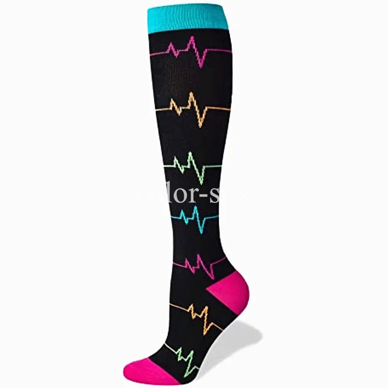 Sports Socks Running Compression Socks for Medical Varicose Veins Edema Diabetes Pregnancy Women Flight Travel Compression Socks