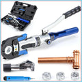 Pro Press Crimping Tool for Copper Pipe 1/2, 3/4, 1 Inch, 350° Rotatable Head, Includes Cutter & Deburring Tool