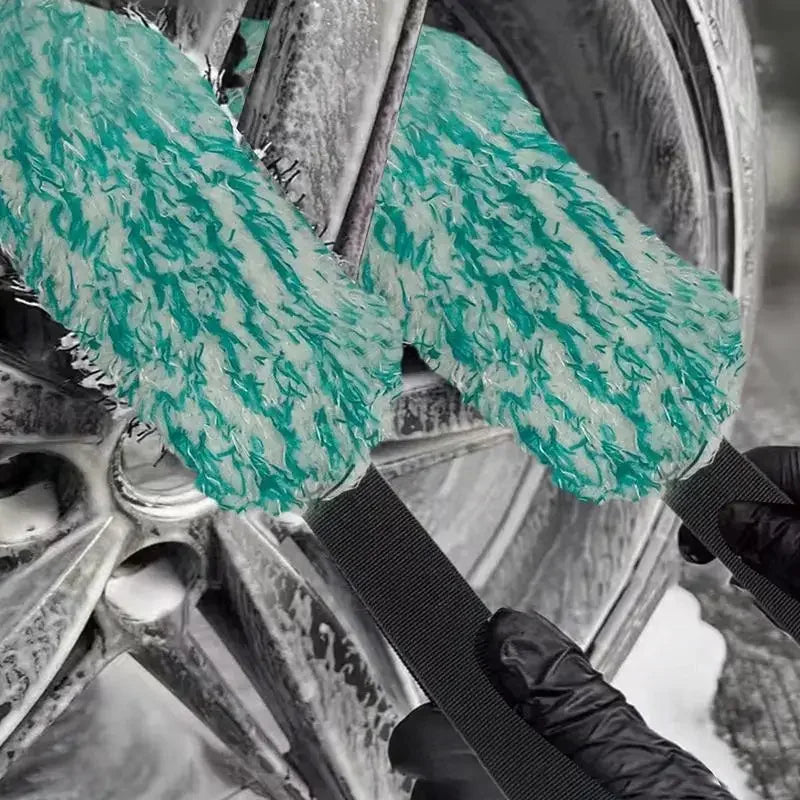 Car Wheel Wash Towel Automotive Tires Wiping Towel Wheel Hub Cleaning Rag  Long Strap Tires Detailing Towel For Cars Maintenance