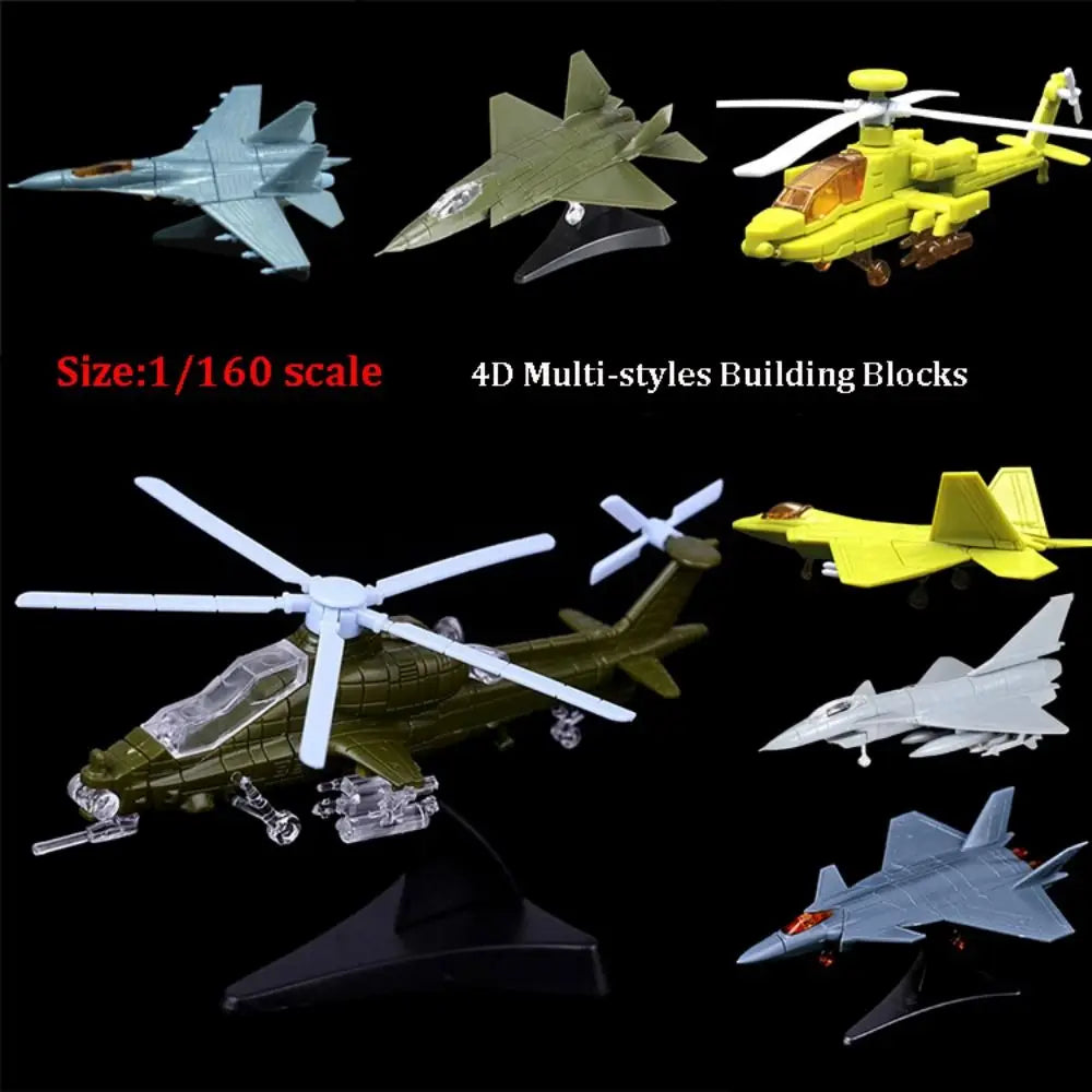 High Quality 4D 1:160 Fighter Assembly Model Multi-styles Plastic Plane Armed Helicopter Multi-Purpose Fighter
