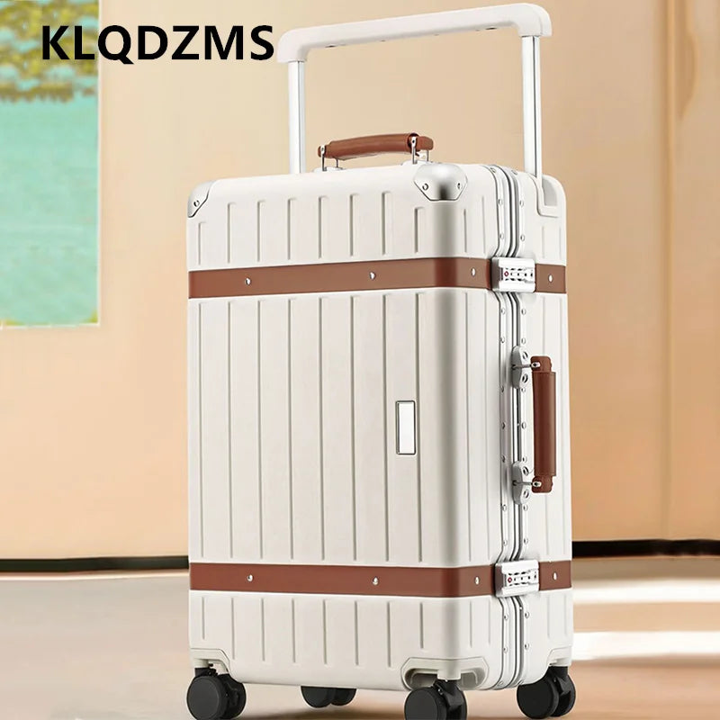 KLQDZMS Travel Luggage High Quality 20 Inch Boarding Box Aluminum Frame Trolley Case 24"26"ABS+PC Password Box Cabin Suitcase