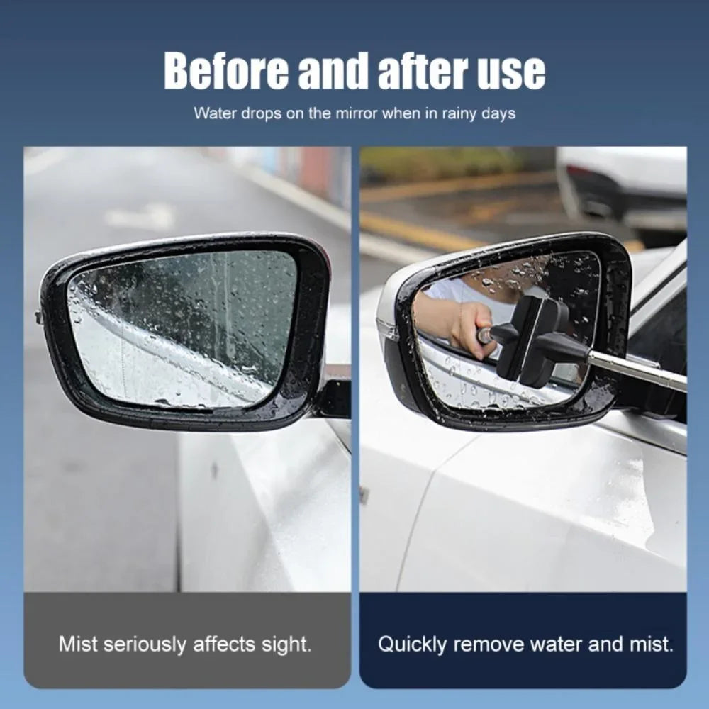 Portable Rainy Glass Window Cleaning Tool Wiper Extendable Handle Car Side Mirror Squeegee Telescopic Rearview Mirror Squeegee