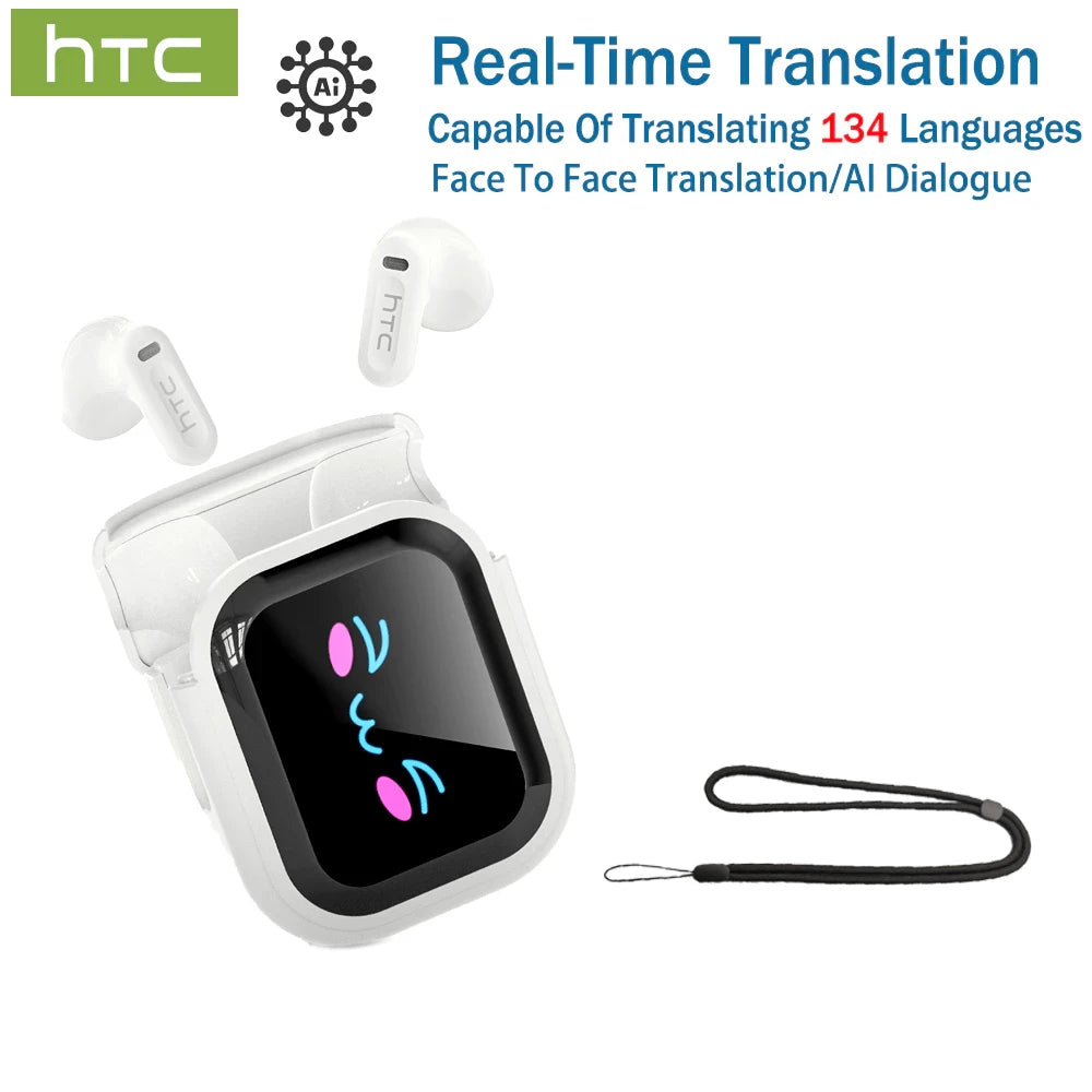 HTC NE20 Wireless Bluetooth Earphones Real Time Translation Earbuds HiFi Sound Noice Reduction Low Latency Sports In-Ear Headset