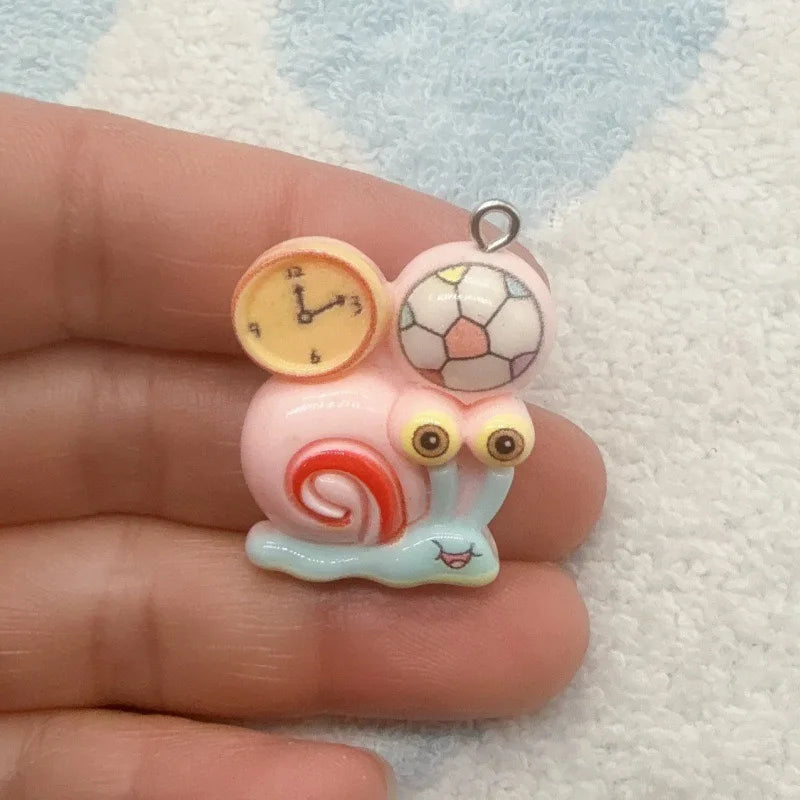 10pcs cartoon resin pendant, DIY jewelry making earrings, keychain accessories