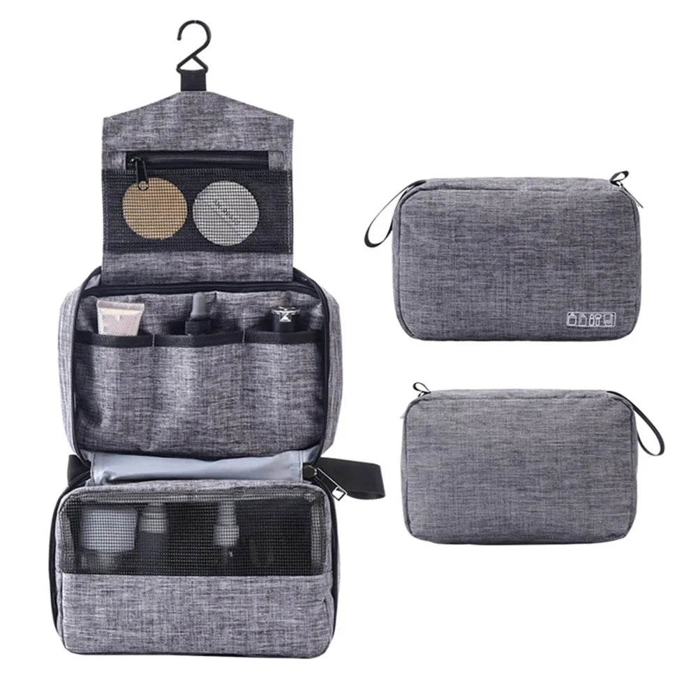 Large-capacity Travel Toiletry Bag Multi-functional Zippered Travel Storage Pouch Portable Compartmentalized Makeup Storage Bag