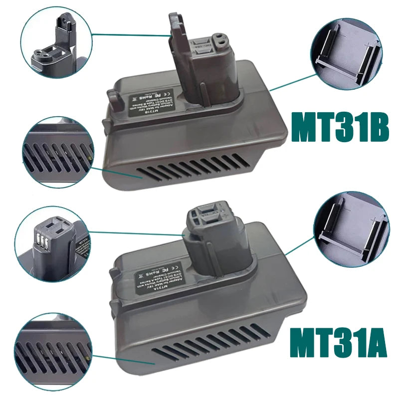 MT31A MT31B Battery Adapter for Dyson Type A Type B Series Handheld Vacuum Cleaner Compatible with For Makita 18V Batteries
