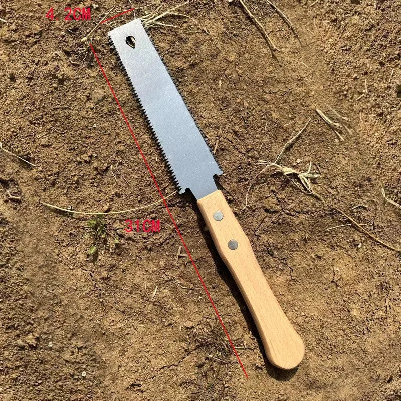 Flexible Fine Tooth Japanese Hand Saw with SK5 Steel Blade, Single & Double Sided Wood Cutter, Durable Woodworking & Garden Tool
