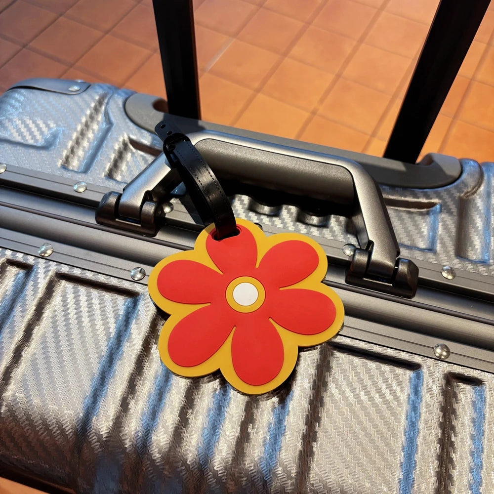 1Pc Flower Luggage Tag Pendant Baggage Anti-Loss Name Tag Bag Accessory with Customizable Information for Luggage Accessories