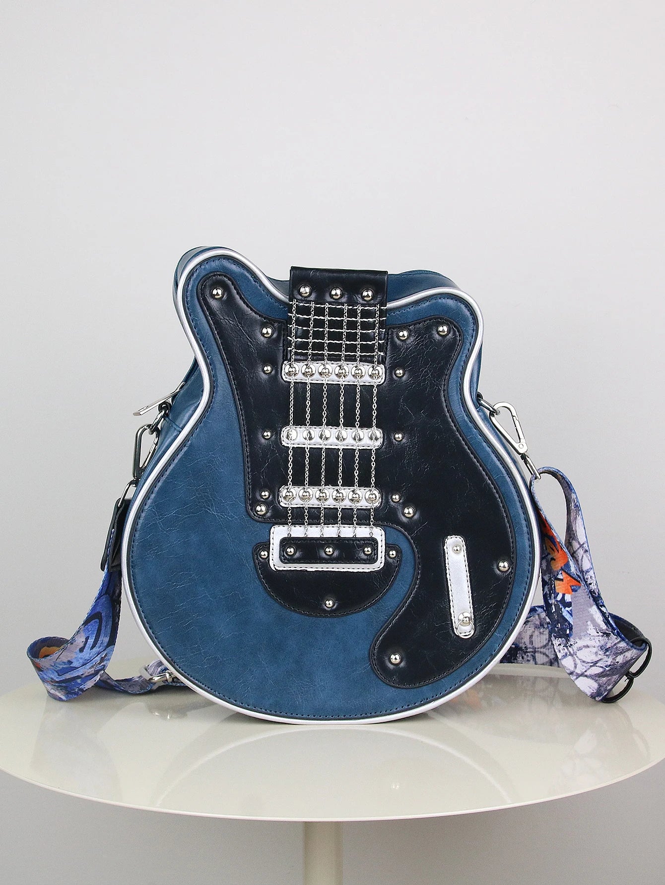 Personality Creative Y2K Hot Girl American Retro Guitar Shape Bag Bass Guitar Special-Shaped Bag Shoulder Bag Messenger Bag Tren
