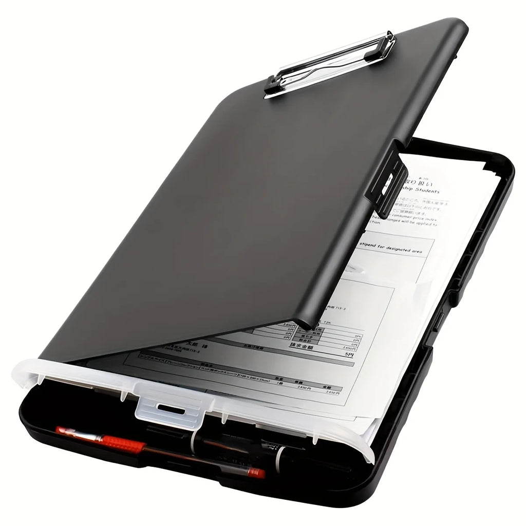 Large A4 Waterproof File Box with Pen Slot Desktop Plastic File Organizer Writing Board Storage