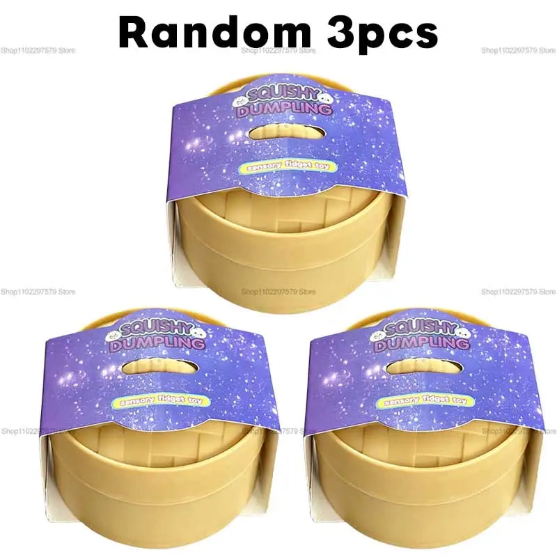 Rainbow Dumpling Squishies with Steamer Box Soft Stretchy Bao Bun Stress Relief Balls Sensory Fidget Squeeze Toys Anxiety Relief
