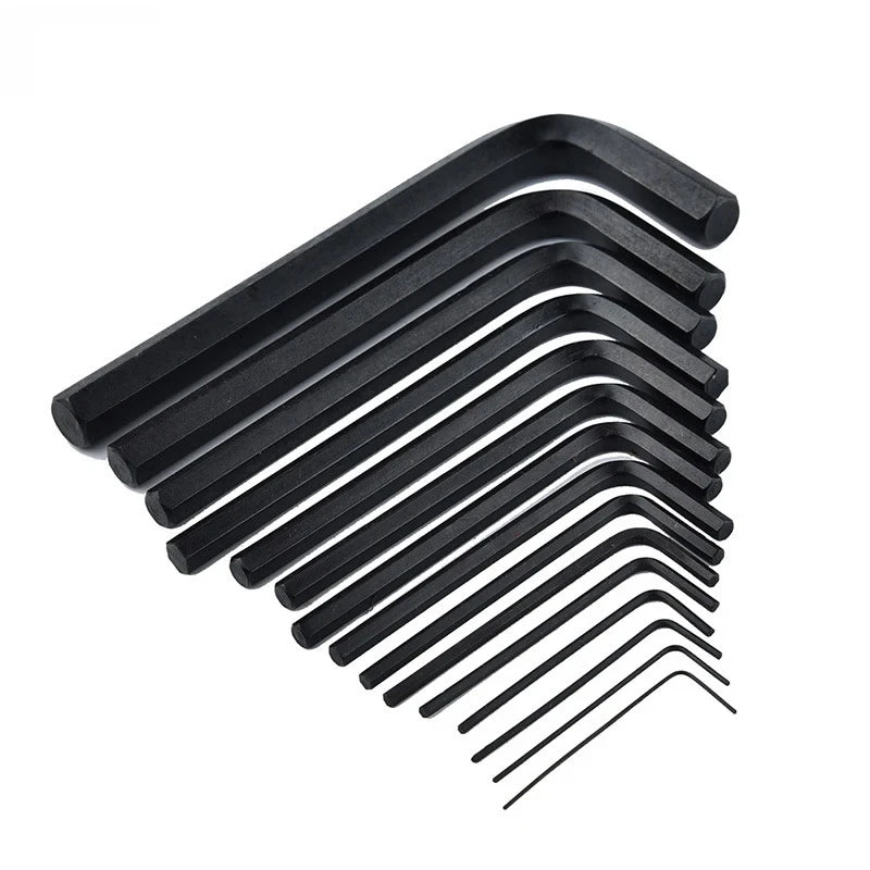 30Pcs Wrench Set Hex Key Wrench 0.028"- 3/8" Inch & 0.7mm-10mm Metric Size Chromium-vanadium Steel Spanner Long Arm Tool