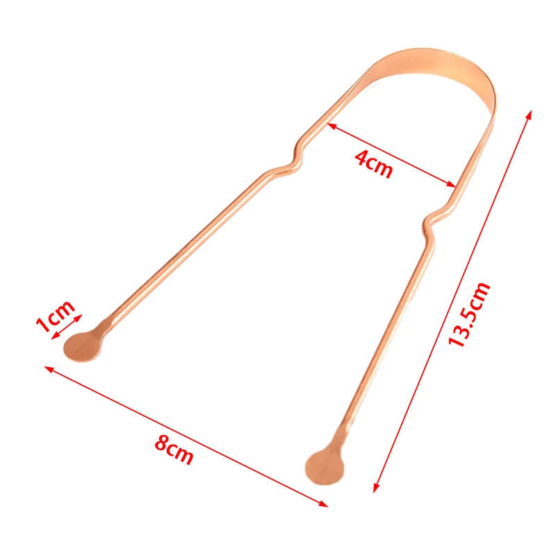 1PCS Oral Cleaner Brush Pure Copper Tongue Scraper Fresh Cleaning Hygiene High Quality Tounge Scraper