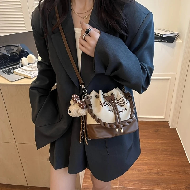 2026 New Arrival Women's Bag in Color Blocking Design - Trendy Retro Style, Versatile, Casual, Minimalist, Handheld & Crossbody