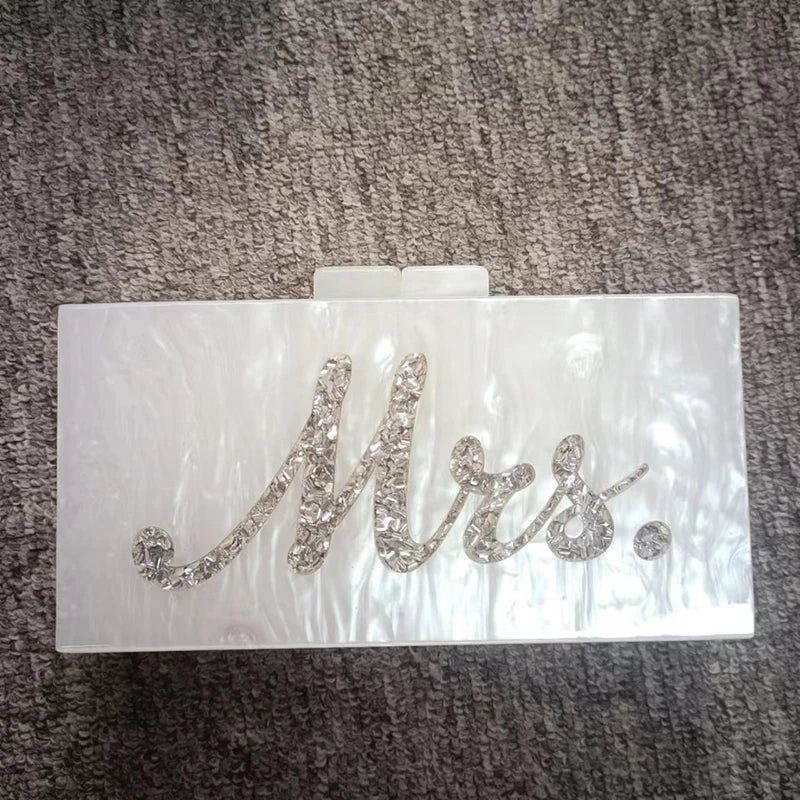 Mirror Luxury Bags Designer Party Handbag Shoulder White Acrylic Clutch Brand Evening Personalized Custom Name High Grade Store