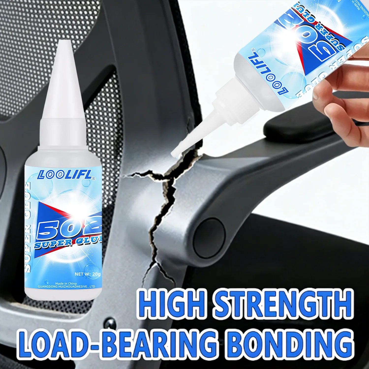 LOOLIFL 1-8pcs 502 Super Glue Instant Quick-drying Cyanoacrylate Adhesive Leather Glass Wood Metal Strong Bond Liquid Glue Tool