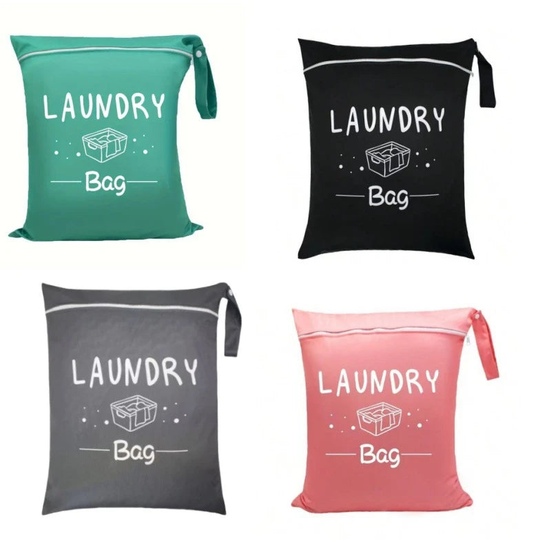 Large Capacity Waterproof Travel Laundry Bag Wet Dry Organizer Pouch with Zipper Hanging Strap Portable Storage Bag