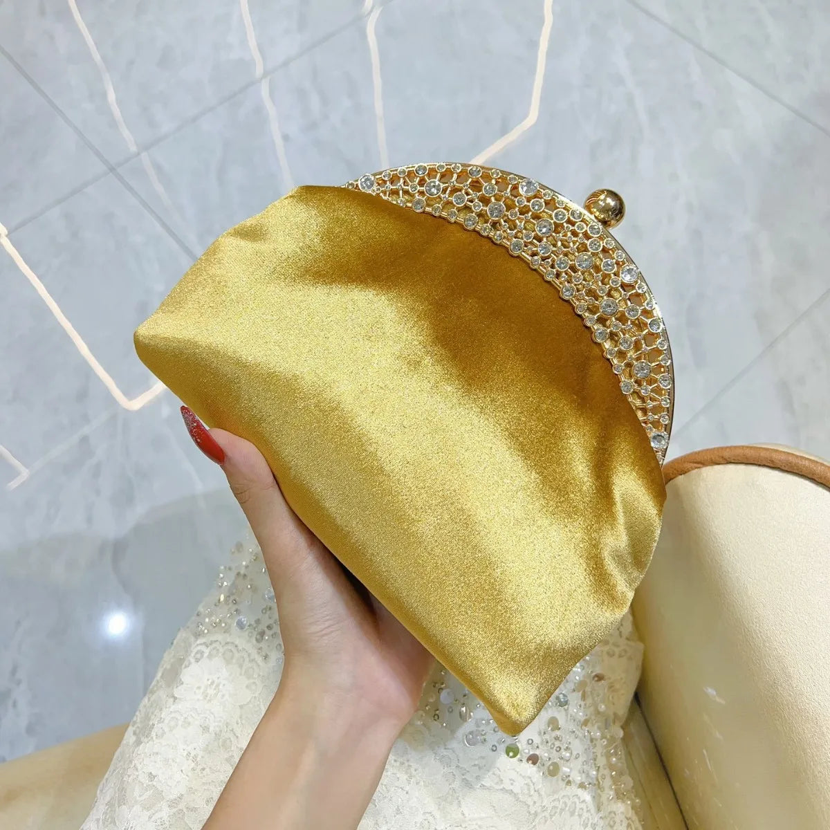 New women's suede clutch bag famous high-end clutch bag one-shoulder crossbody women's bag diamond-set dinner bag