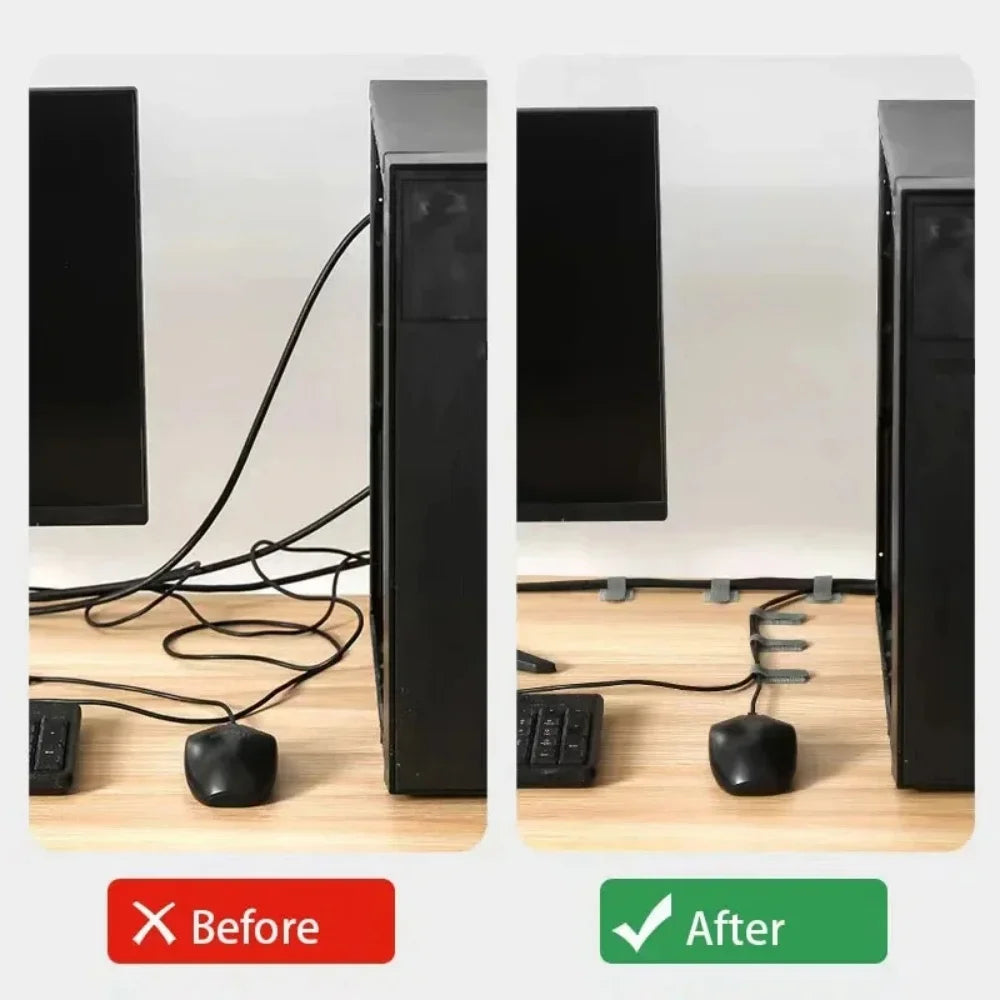 10/20Pcs Self Adhesive Reusable Cable Ties Wire Organizer Storage Stand Mouse Earphone Data Cord  Desktop Tidy Management Winder