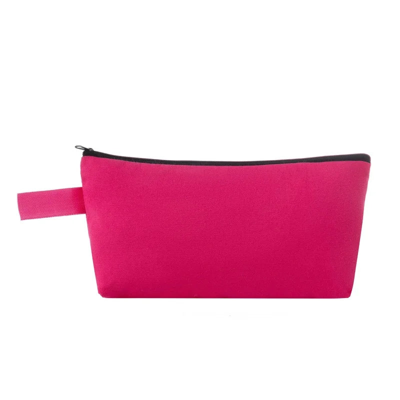 10/20Pcs Custom Logo Colored Canvas Pencil Case with Zipper Handheld Makeup Bag DIY Stationery&Cosmetic Storage Organizer Pouch
