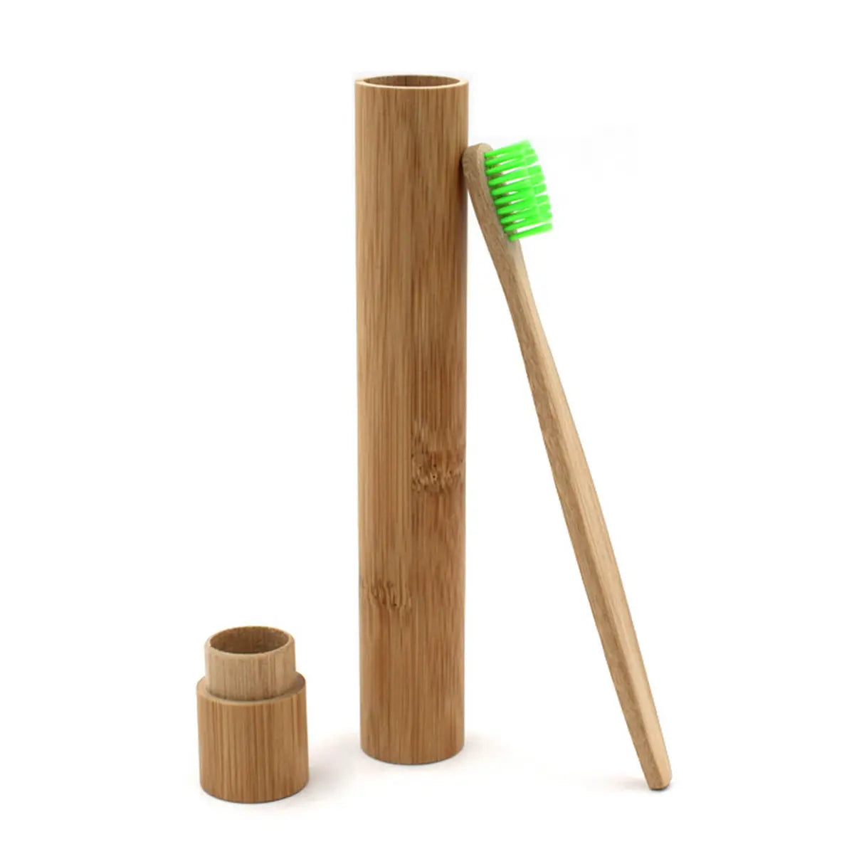 Bamboo Toothbrush Case Compact Travel Toothbrush Tube Storage for Home Office Gym Eco Friendly Easy Clean Lightweight