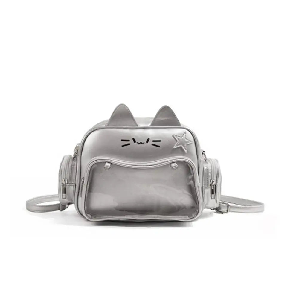 Pu Kawaii Cat Itabag Girl Travel Korean Clear Pocket Shoulder Bag Crossbody Bag Women's Fashion Backpacks Idol Doll Storage Bags